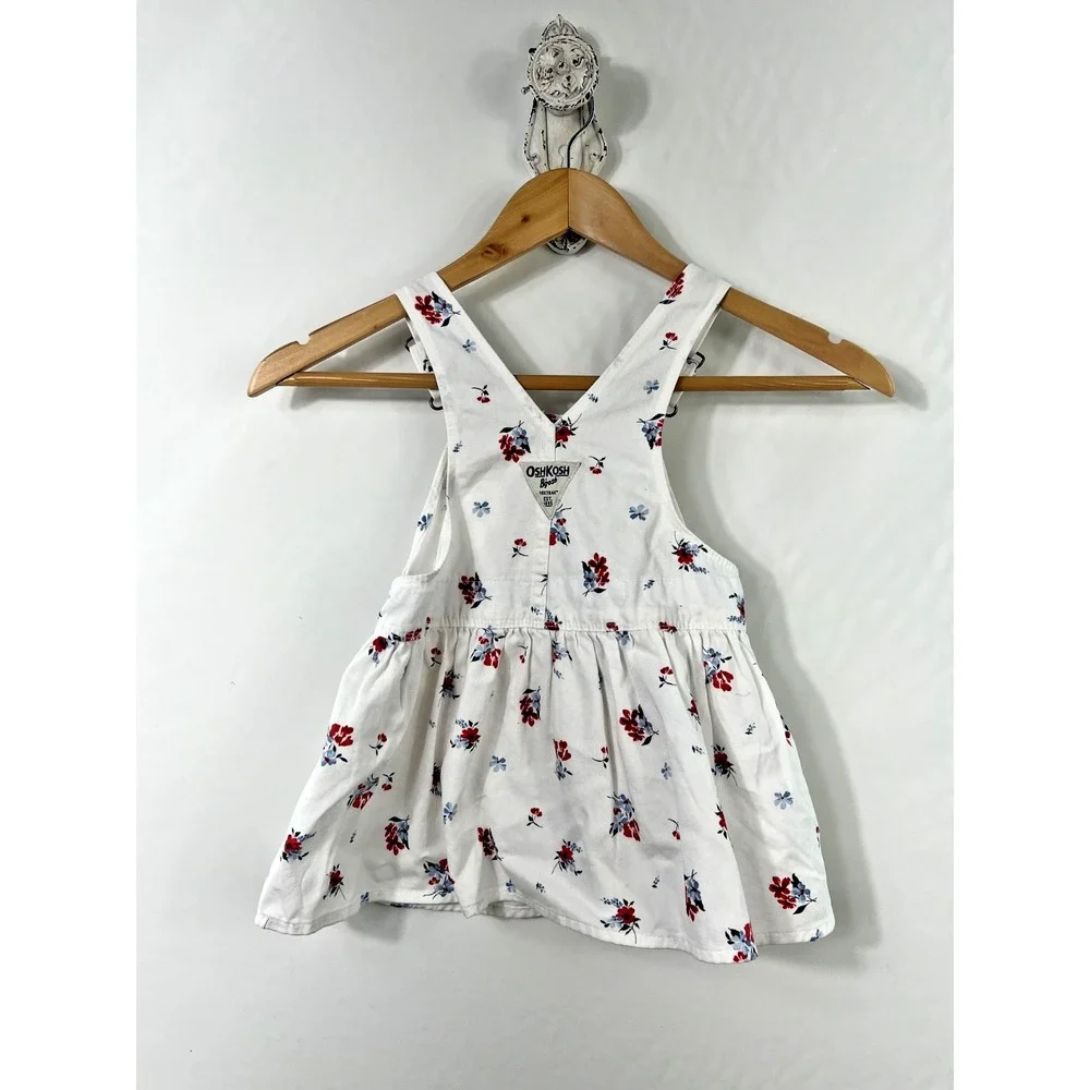 OshKosh B'Gosh Toddler Girls'‎ Floral Print Overall Dress Sz 18 Months